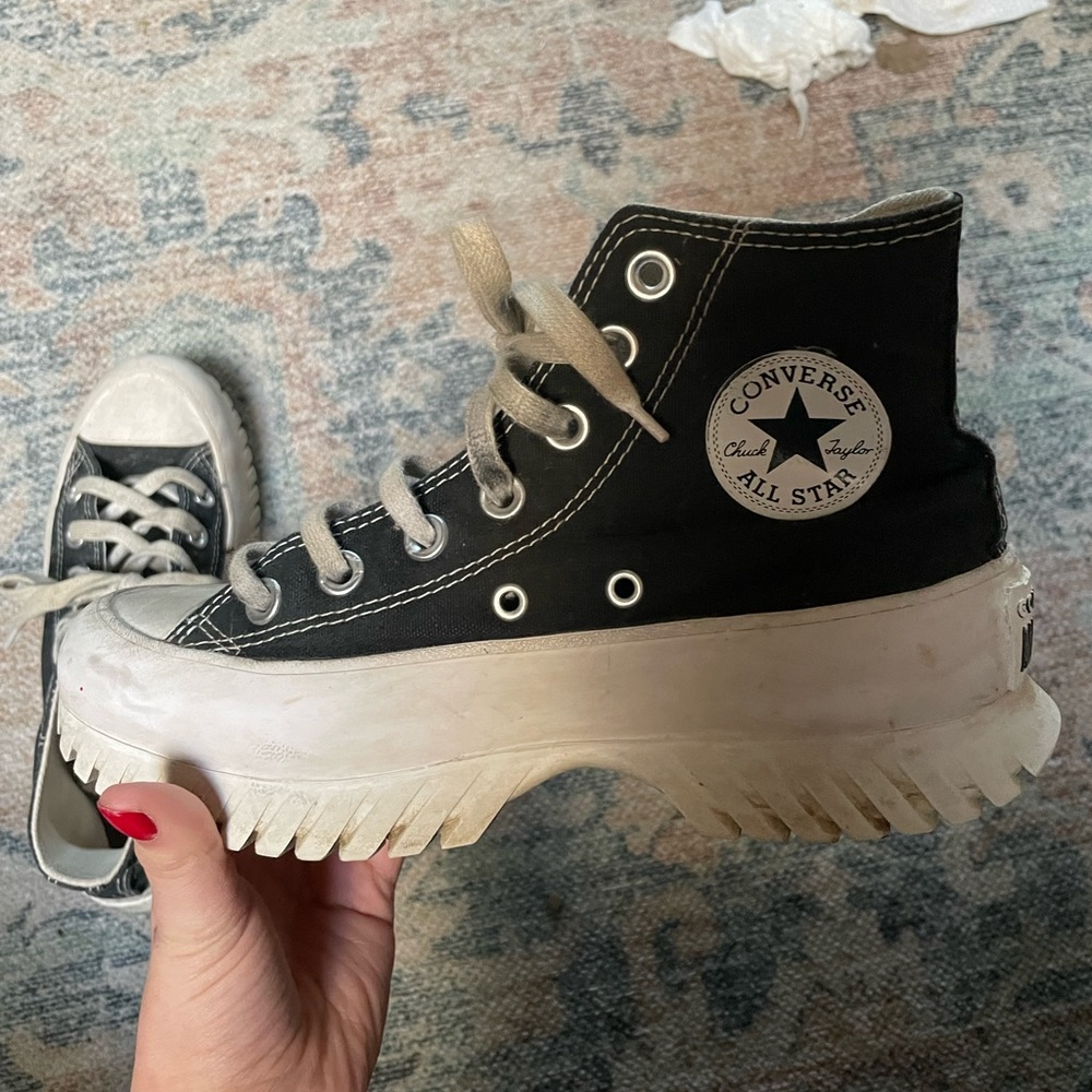 black platform converse